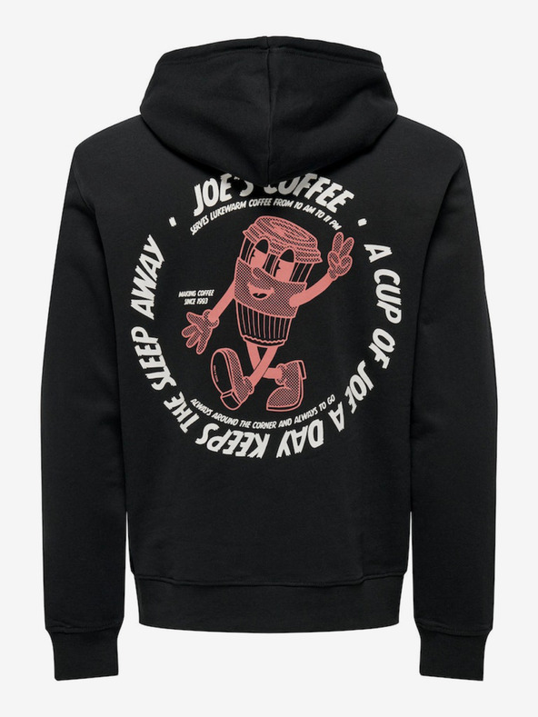 ONLY & SONS Черен мъжки суитшърт с качулка ONLY & SONS Bryce