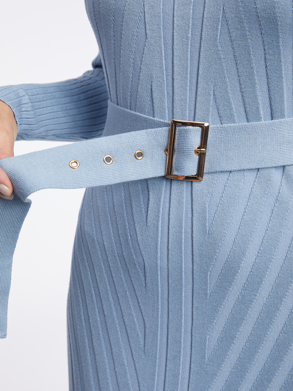 Orsay Светлосиня дамска плетена миди рокля ORSAY