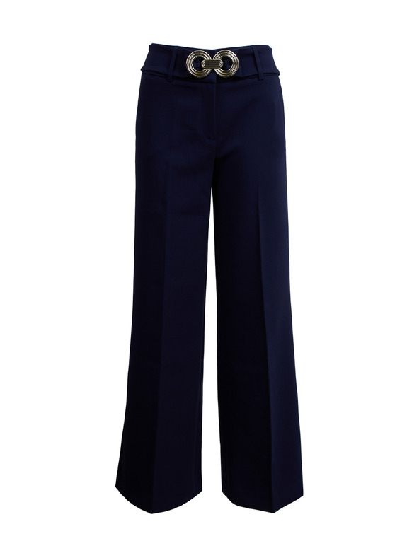 Orsay Тъмносин дамски панталон с широки крачоли ORSAY