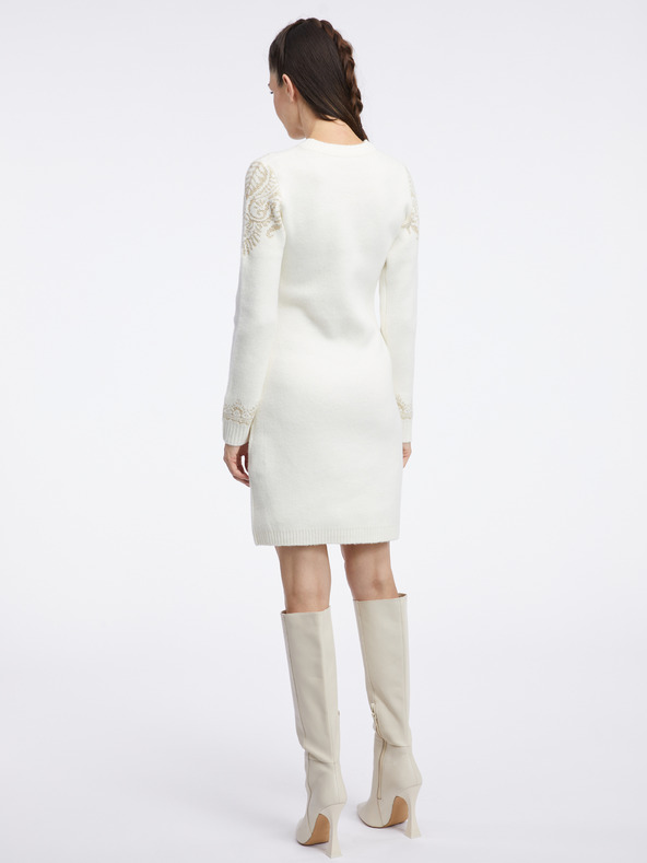 Orsay Кремава дамска рокля-пуловер ORSAY