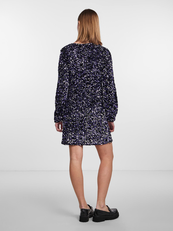 Pieces Черна дамска рокля с пайети Pieces Kam