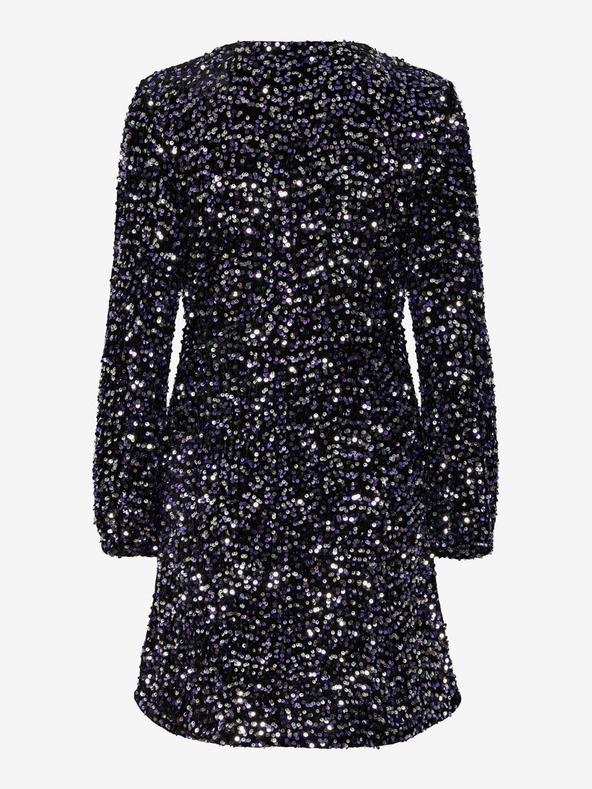 Pieces Черна дамска рокля с пайети Pieces Kam