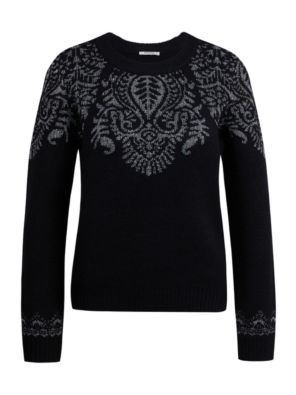 Orsay Черен дамски пуловер с десен ORSAY