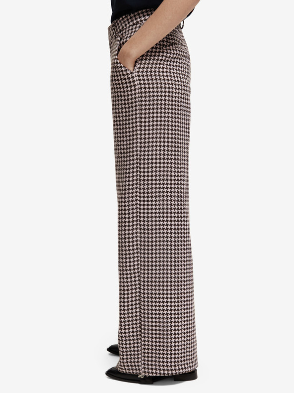 Scotch & Soda Бежови дамски панталони с шарки от вълнена смес Scotch & Soda