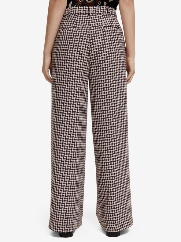 Scotch & Soda Бежови дамски панталони с шарки от вълнена смес Scotch & Soda