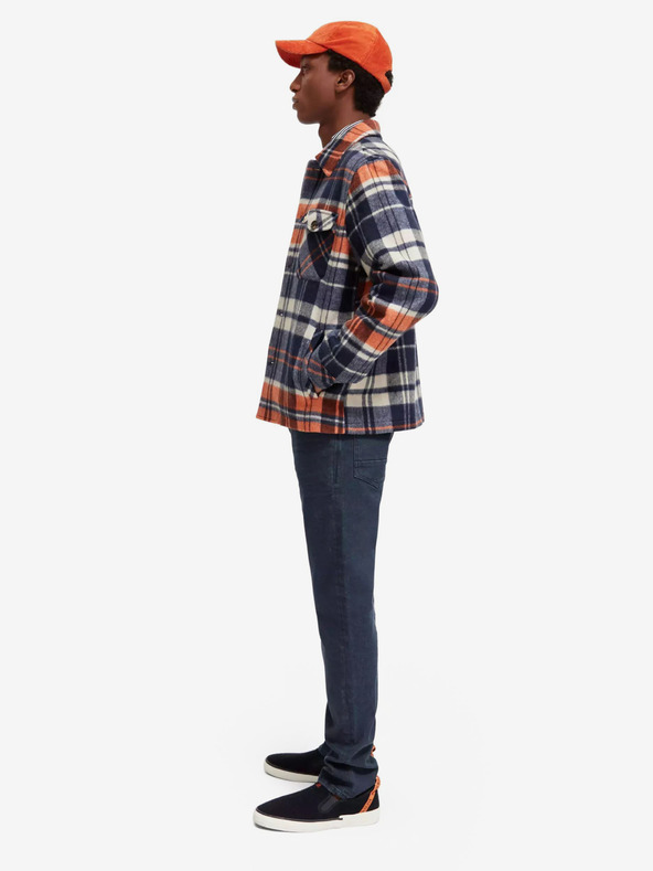 Scotch & Soda Синя мъжка риза Олекотено яке със смес от вълна Scotch & Soda