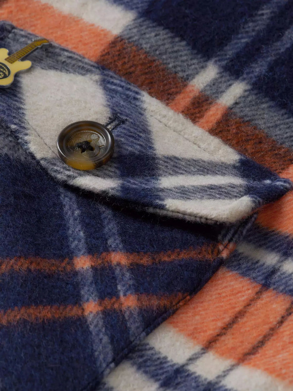 Scotch & Soda Синя мъжка риза Олекотено яке със смес от вълна Scotch & Soda