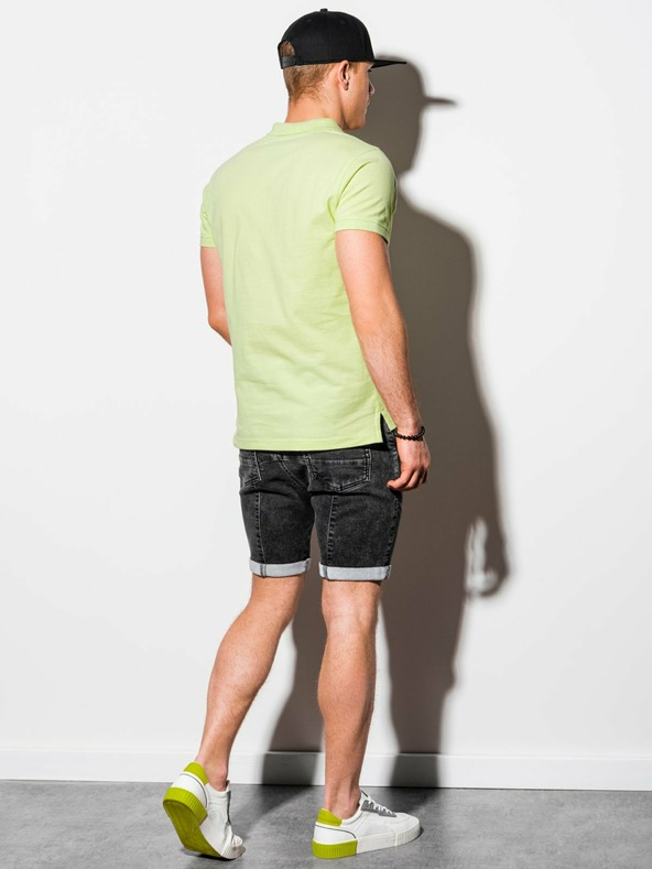 Ombre Clothing Светлозелена мъжка основна поло риза Ombre Clothing