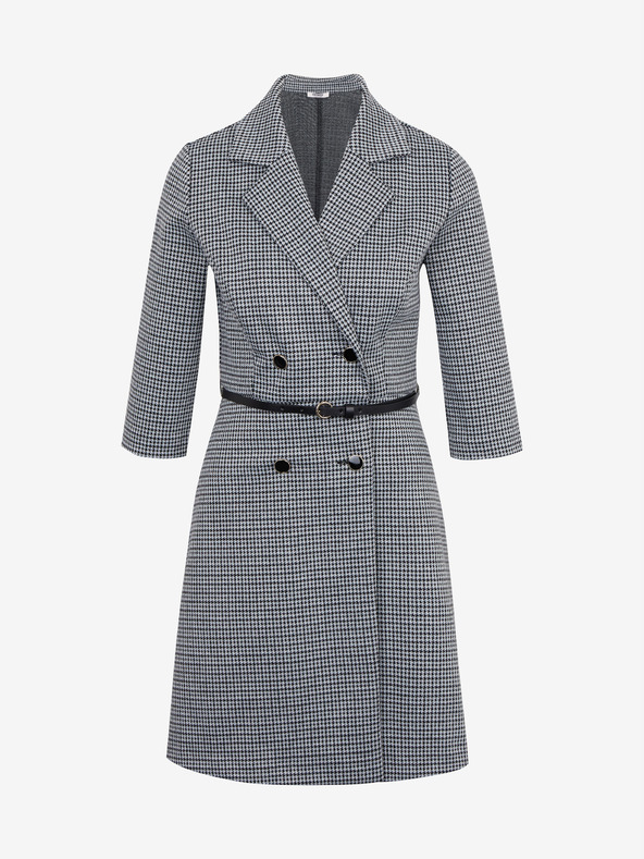 Orsay Бяло-черна дамска рокля с десен ORSAY