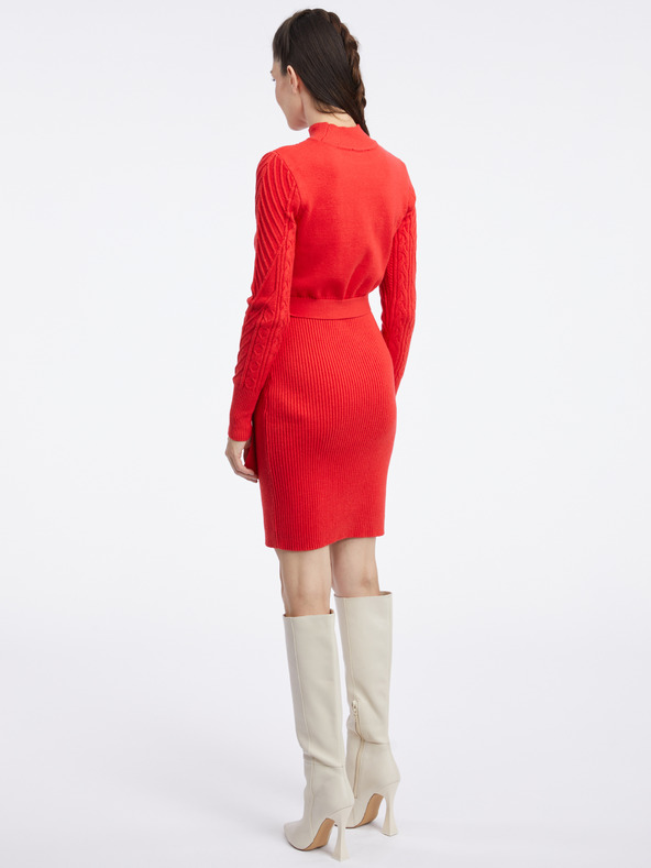 Orsay Червена дамска рокля-пуловер ORSAY