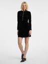 Orsay Черна дамска кадифена рокля с десен ORSAY