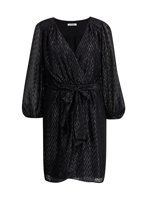 Orsay Черна дамска рокля с десен ORSAY