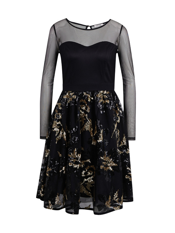 Orsay Черна дамска рокля с пайети ORSAY