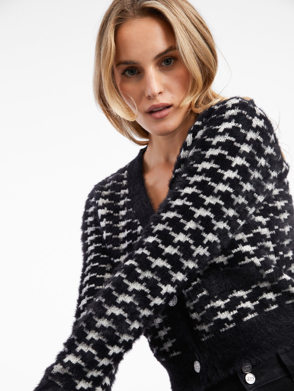 Orsay Бяло-черна дамска жилетка с десен ORSAY