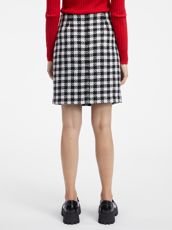 Orsay Дамска пола на бяло и черно каре ORSAY