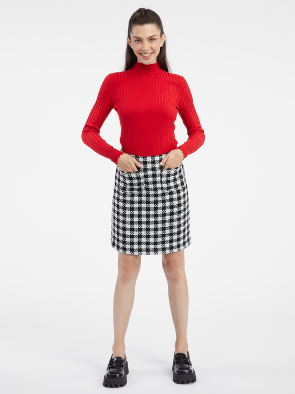 Orsay Дамска пола на бяло и черно каре ORSAY