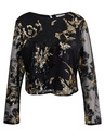 Orsay Черна дамска блуза с пайети и десен ORSAY