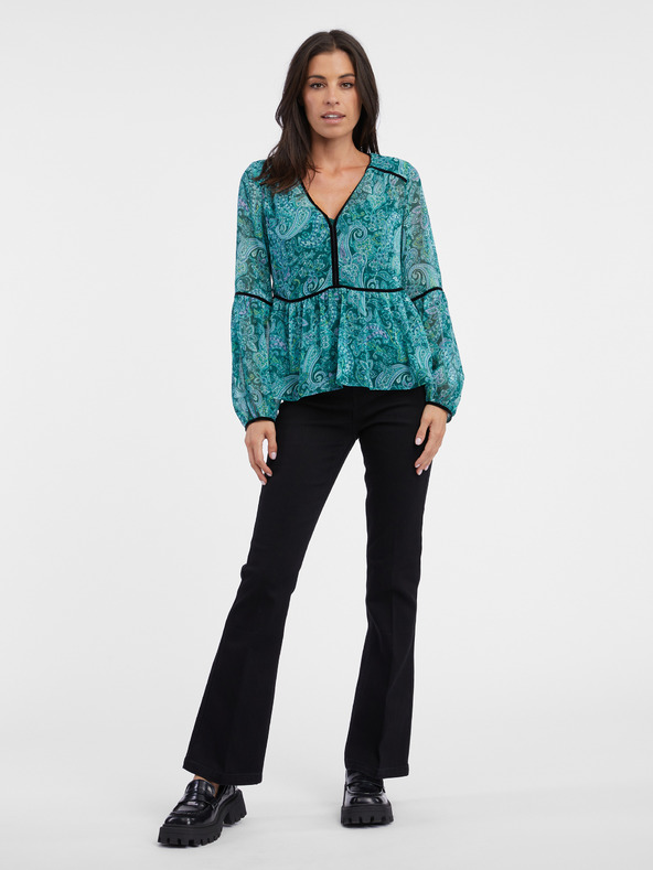 Orsay Тюркоазена дамска блуза с десен ORSAY