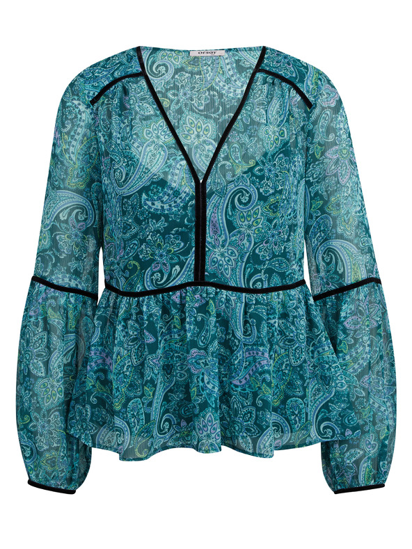 Orsay Тюркоазена дамска блуза с десен ORSAY