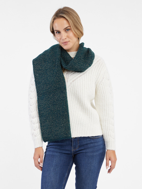 Orsay Тъмнозелен дамски шал с примес на вълна ORSAY