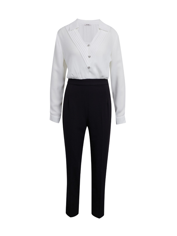 Orsay Черно-бял дамски гащеризон ORSAY