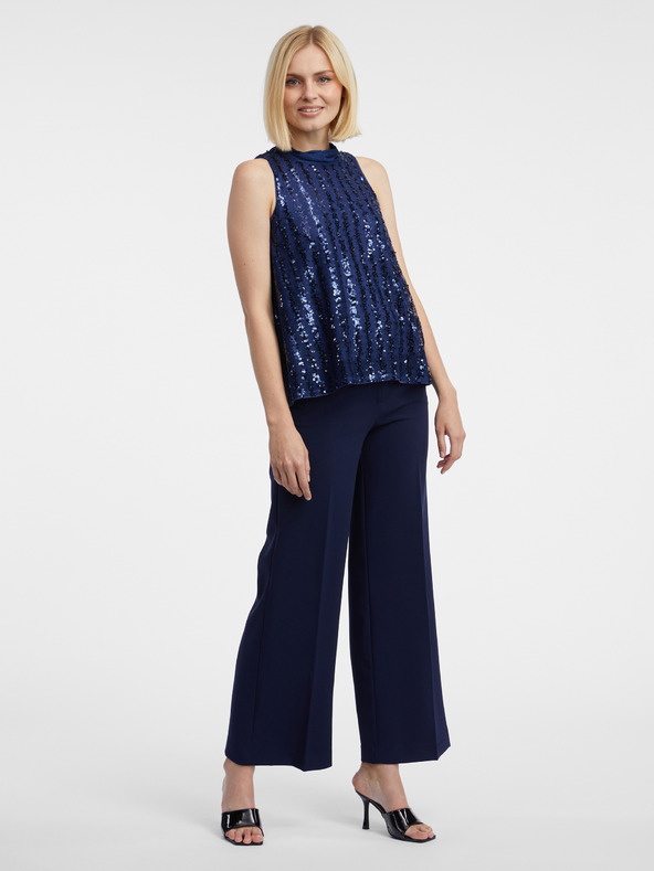 Orsay Тъмносиня дамска блуза с пайети ORSAY