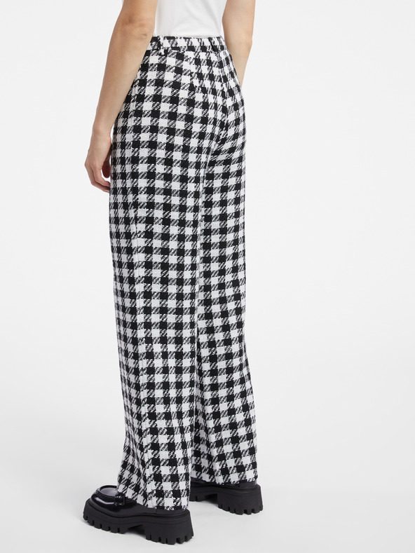 Orsay Бяло-черен дамски панталон с десен ORSAY