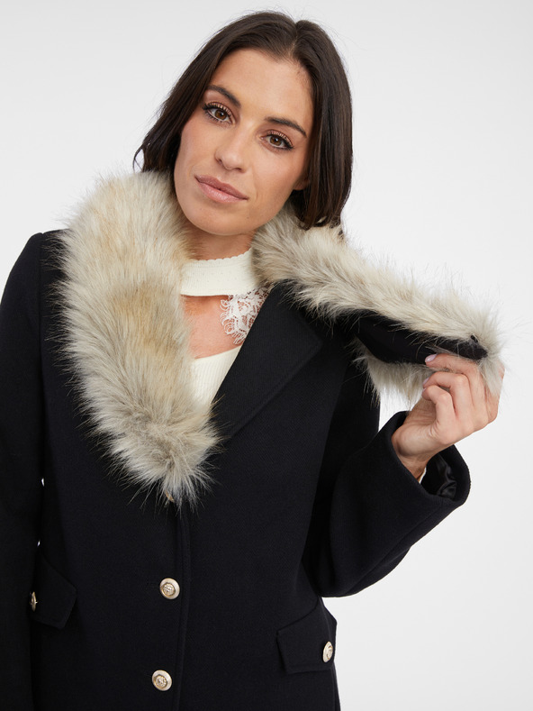 Orsay Черно дамско палто с примес на вълна ORSAY