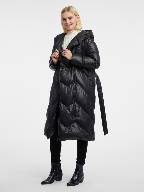 Orsay Черно дамско пухено палто ORSAY