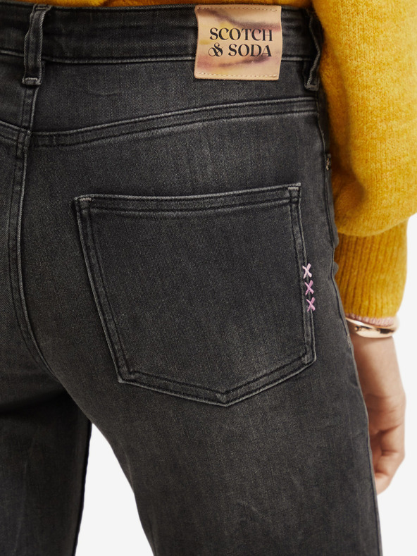 Scotch & Soda Черни дамски джинси с изрязани крачоли Scotch & Soda