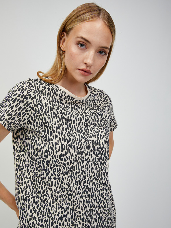 Orsay Бежова тениска с животински принт ORSAY