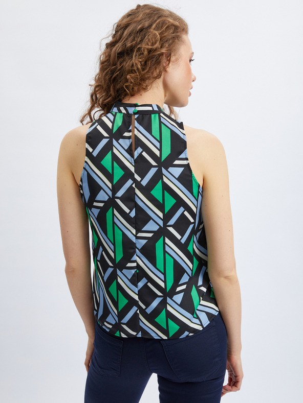 Orsay Черно-зелена дамска блуза с десен ORSAY