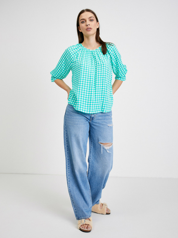 Orsay Светлозелена блуза на каре ORSAY