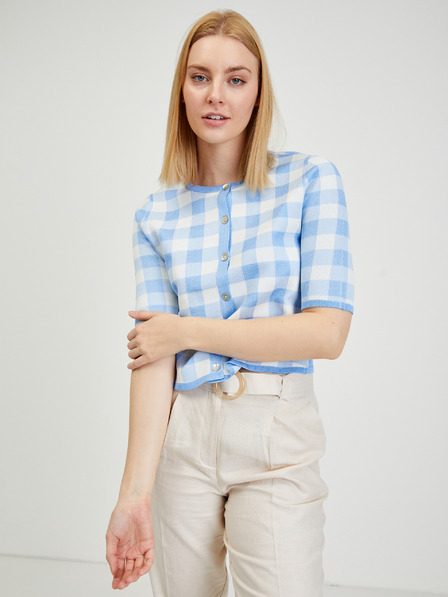 Orsay Светлосиня дамска жилетка на каре ORSAY