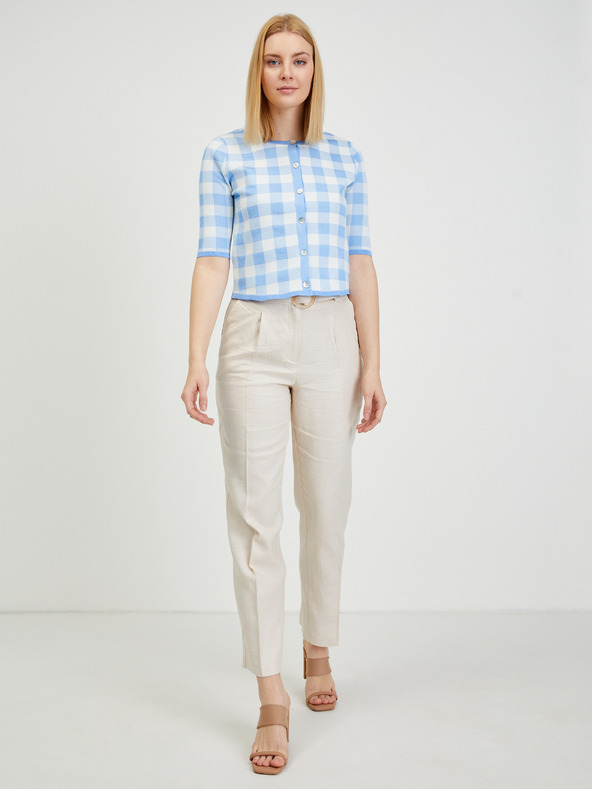 Orsay Светлосиня дамска жилетка на каре ORSAY