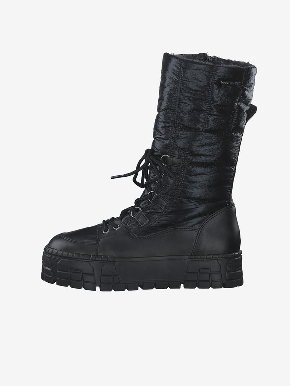 Tamaris Черни дамски боти с естествен пух Tamaris