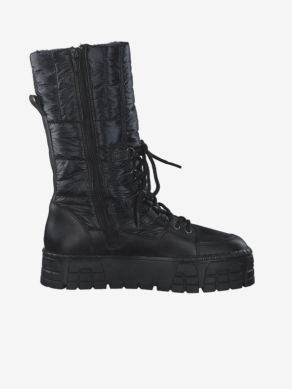 Tamaris Черни дамски боти с естествен пух Tamaris