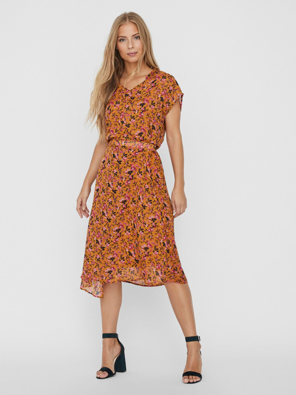 Vero Moda Горчица блуза на цветя VERO MODA Vilde