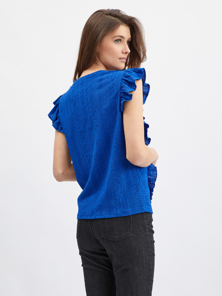 Orsay Синя дамска тениска с волан ORSAY