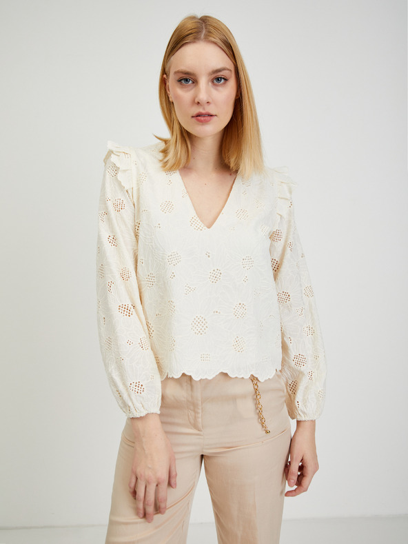 Orsay Бежова дамска блуза с десен ORSAY