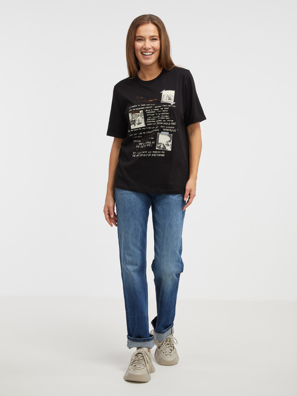 Scotch & Soda Черна дамска тениска Scotch & Soda