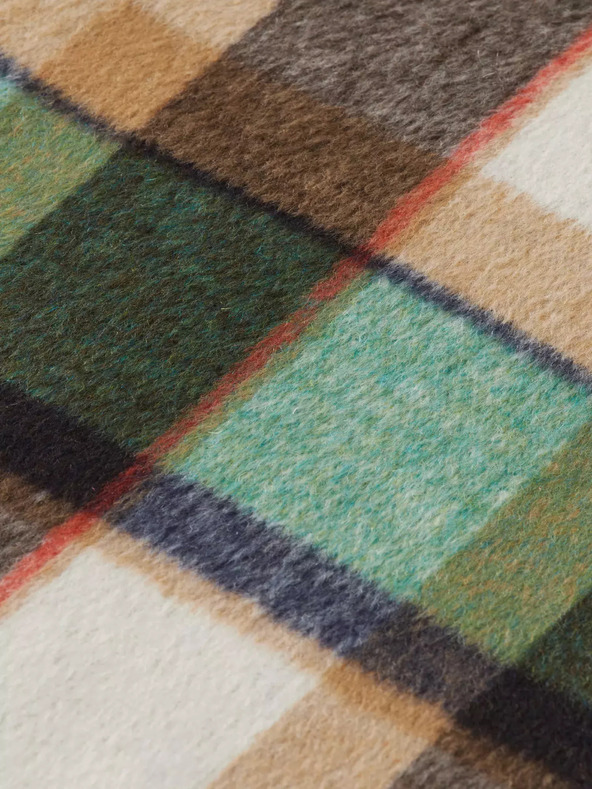 Scotch & Soda Зелено дамско карирано зимно палто със смес от вълна Scotch & Soda