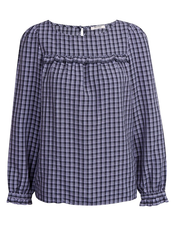 Orsay Тъмносиня блуза на каре ORSAY