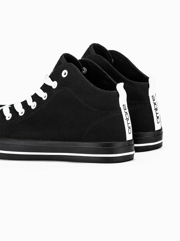 Ombre Clothing Черни мъжки маратонки до глезена T304