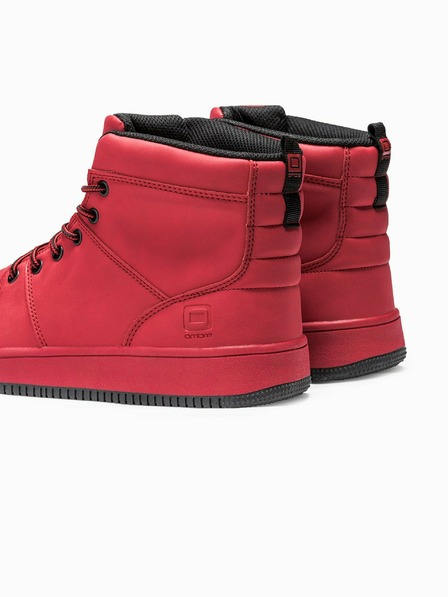 Ombre Clothing Червени мъжки маратонки до глезена T311