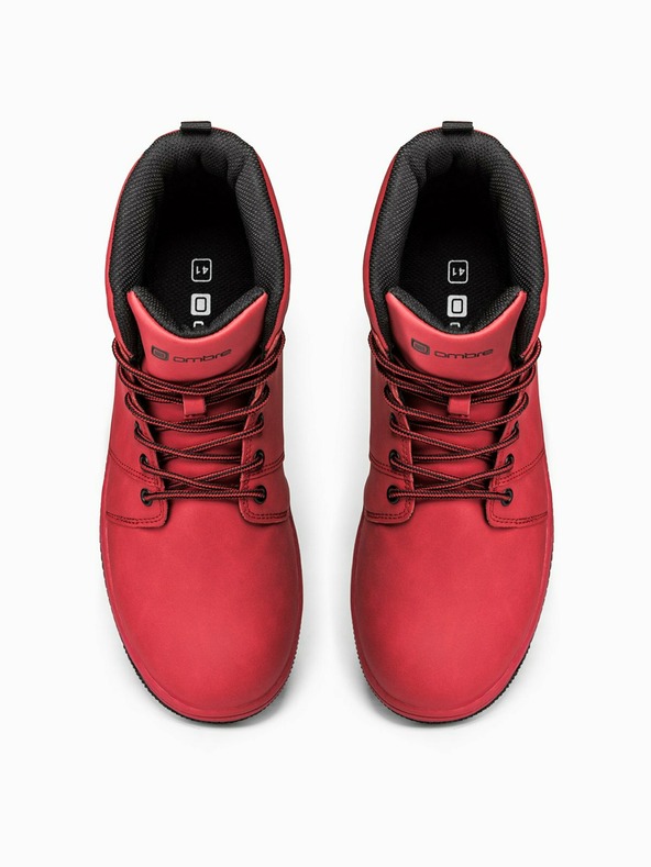 Ombre Clothing Червени мъжки маратонки до глезена T311