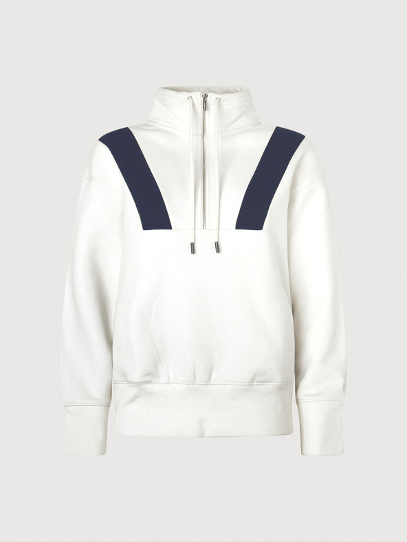 Pepe Jeans Бял дамски суитшърт с цип Pepe Jeans Celia