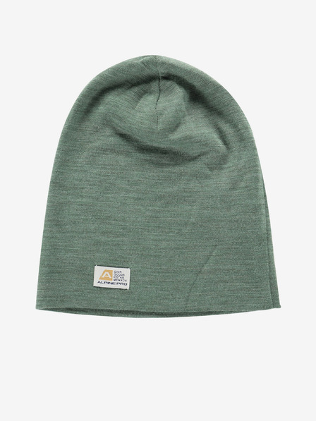 ALPINE PRO Зелена зимна шапка от мериносова вълна ALPINE PRO Bedade