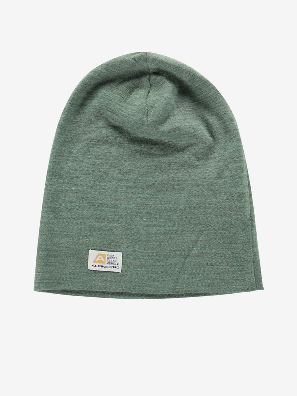 ALPINE PRO Зелена зимна шапка от мериносова вълна ALPINE PRO Bedade