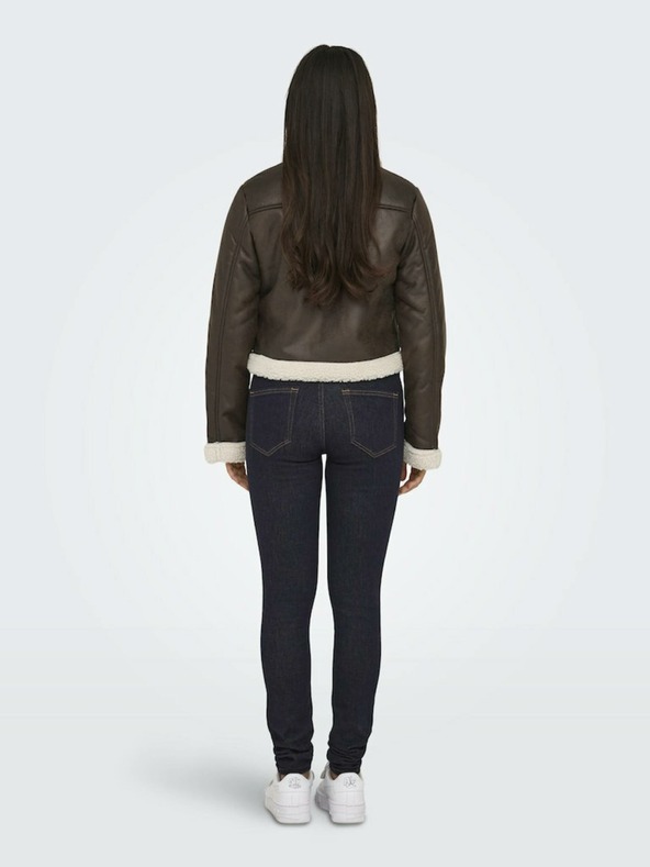 ONLY Тъмнокафяво дамско яке от изкуствена кожа ONLY Betty